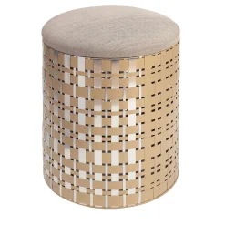 Splot Design Ottomans & Poufs<Nimbus 40 Cylindrical Champagne Aluminum Pouf