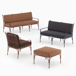 Dante Negro Outdoor Sofas & Benches<Nottambula 3-Seater Wrought Iron Brown Sofa