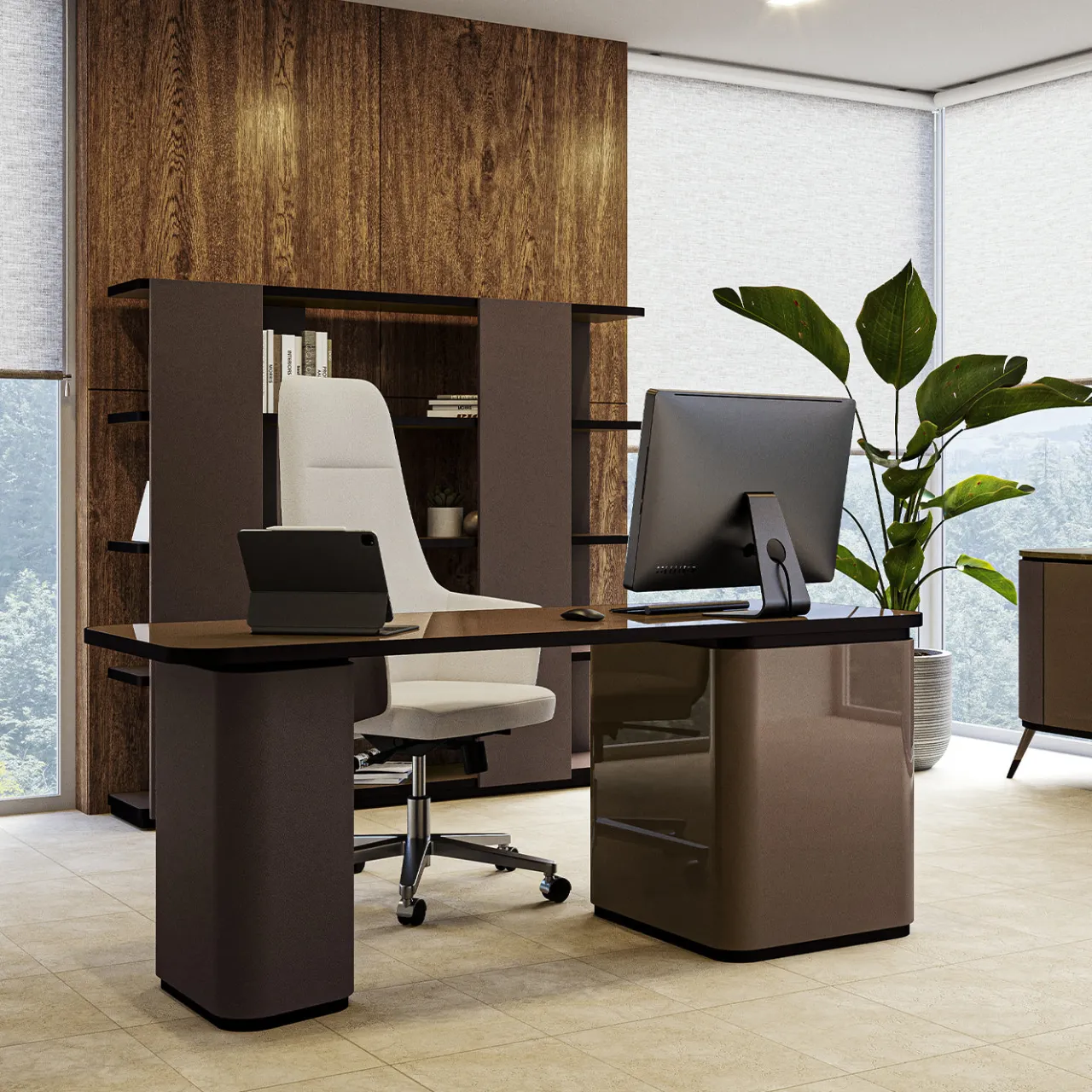 Living Couture Office Chairs<Olivia Leather Swivel Chair