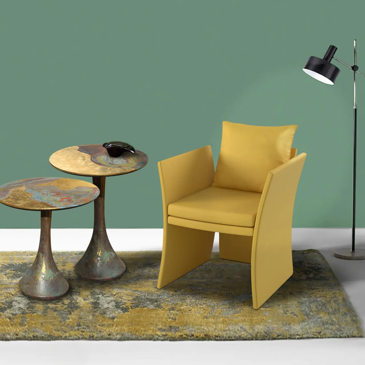 Cupioli Side Tables<Opera' Tall Polychrome Metal Side Table