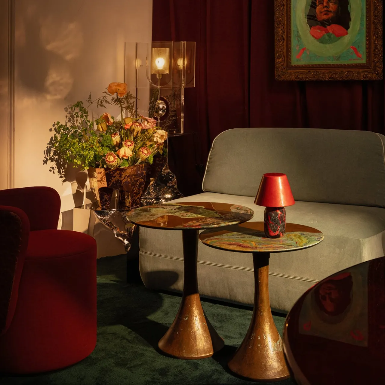 Cupioli Side Tables<Opera' Tall Polychrome Metal Side Table
