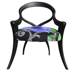 Sergio Villa Chairs<Opus Lacquered and Black Flower Chair By Carlo Rampazzi