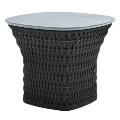 Giorgio Collection Outdoor Coffee Tables<Outdoor Black Side Table With Stone Top