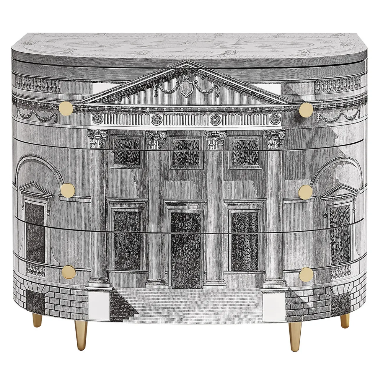 Fornasetti Dressers<Palladiana Curved Chest of Drawers
