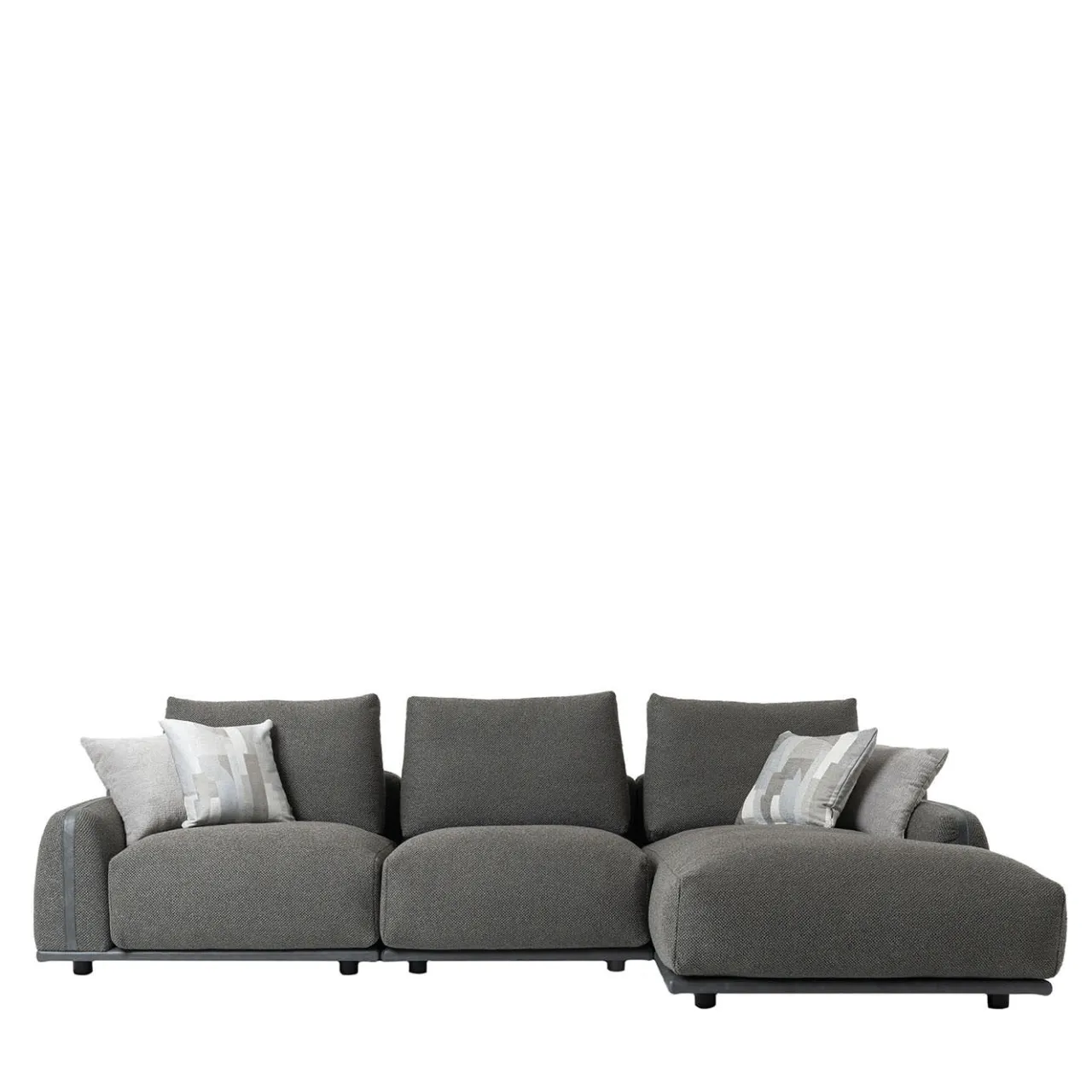Mantellassi 1926 Sofas<Paloma anthracite gray sofa with chaise longue