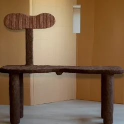 Signora Luna Benches<Panchinetta Brown Wood and Paper Bench