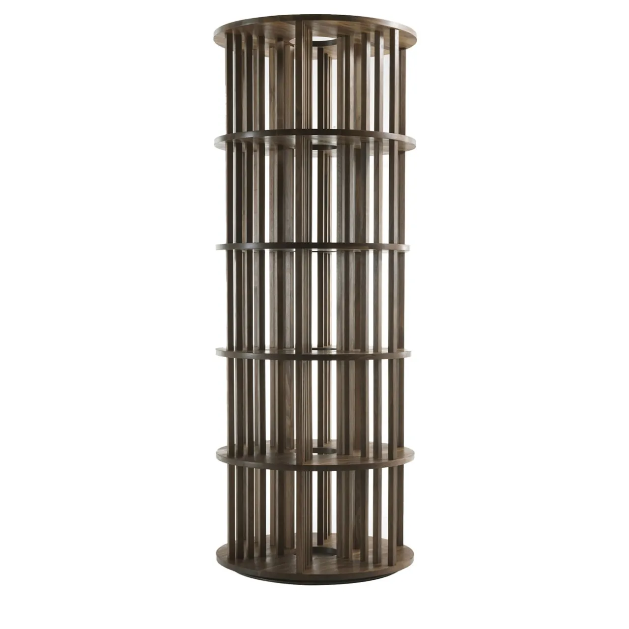 Riva 1920 Bookcases<Pillar 6-Shelf Circular Walnut Bookcase by C.R. & S.