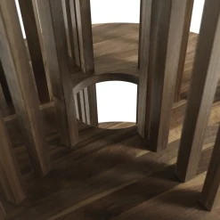 Riva 1920 Bookcases<Pillar 6-Shelf Circular Walnut Bookcase by C.R. & S.