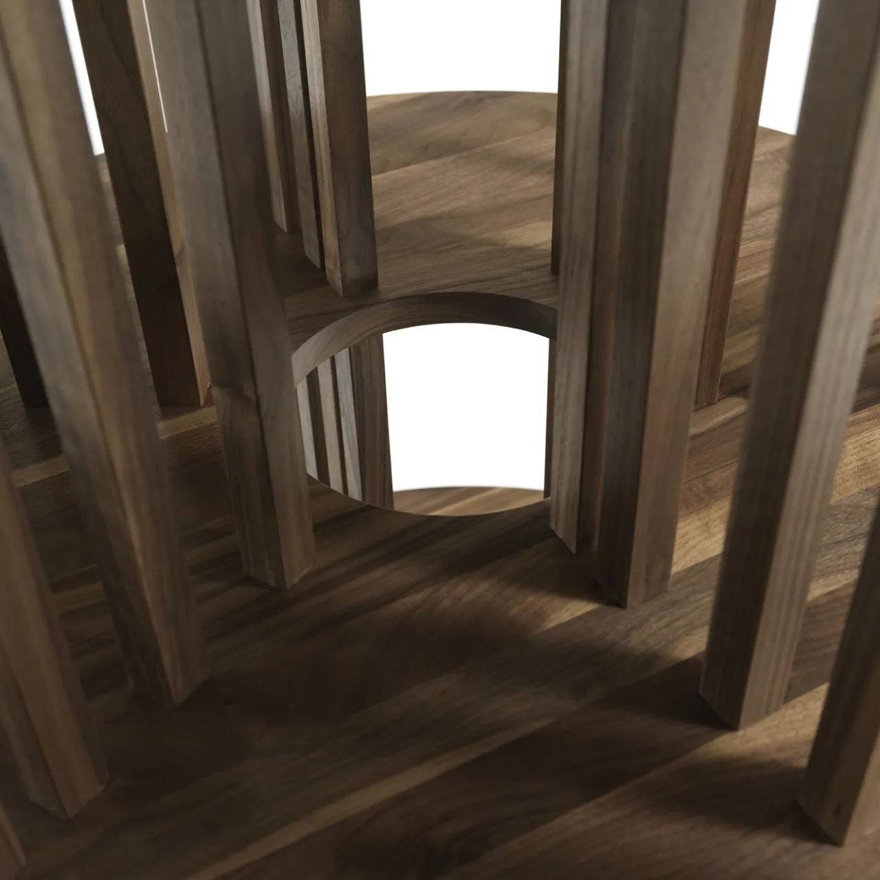 Riva 1920 Bookcases<Pillar 6-Shelf Circular Walnut Bookcase by C.R. & S.