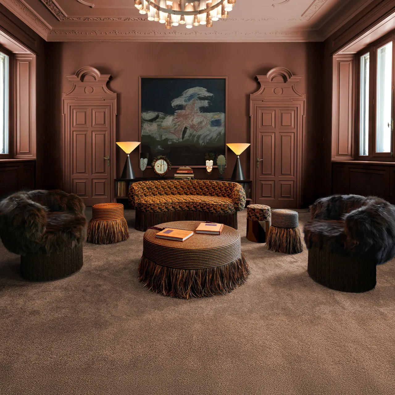 Lorenza Bozzoli Couture Armchairs<Pirouette Chocolate Brown Swivel Armchair