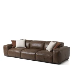 Mantellassi 1926 Sofas<Placido brown leather modular sofa