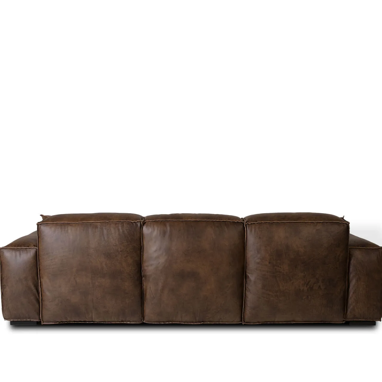 Mantellassi 1926 Sofas<Placido Brown Leather 3-Seater Sofa with Chaise Longue