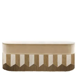 Lorenza Bozzoli Couture Benches<Plissé Beige Velvet Bench