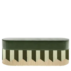 Lorenza Bozzoli Couture Benches<Plissé Green Velvet Bench