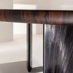 Laura Meroni Dining Tables<Poe Ziricote Wood Dining Table with Sculptural Legs