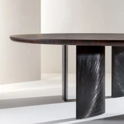 Laura Meroni Dining Tables<Poe Ziricote Wood Dining Table with Sculptural Legs