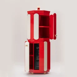 altreforme Bar Cabinets<Pollock White and Red Bar Cabinet