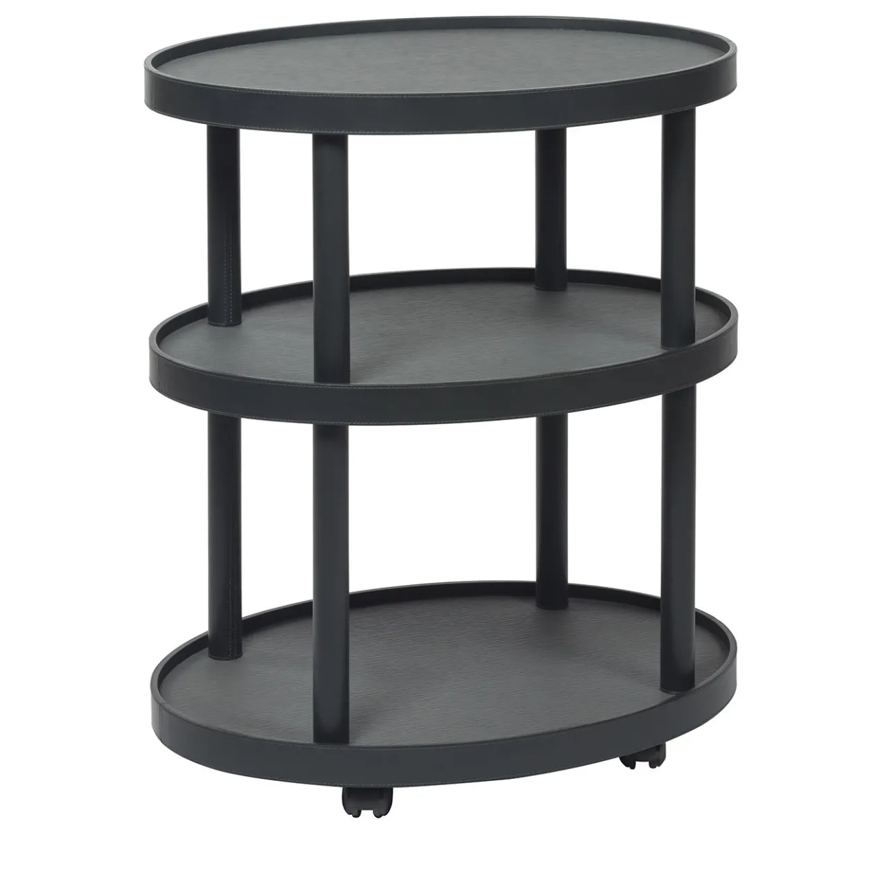 Giobagnara Serving Tables<Polo Trolley 3-Tier Black Oval Table