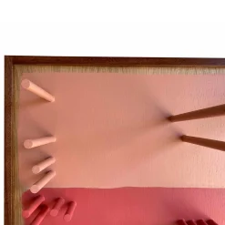 Meccani Design Coat Stands<Porta Borse B Pink Wooden Handbag Rack by Pietro Meccani