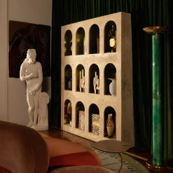 Dimarmo Bookcases<Portici Travertine Marble Bookcase by Sissy Daniele