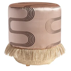Grand Tour by Vito Nesta Ottomans & Poufs<Pouf Vague Pink with Rubelli archive fabric and basket base