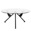 Baleri Italia Dining Tables<President M Round Table with Glass Top and Black Metal Frame