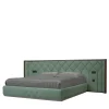 Franco Bianchini Beds<Princess Quilted Teal Leather & Canaletto Walnut Double Bed