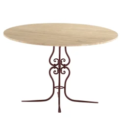 Dante Negro Outdoor Dining Tables<Ramorana Round Wrought Iron Travertine Table