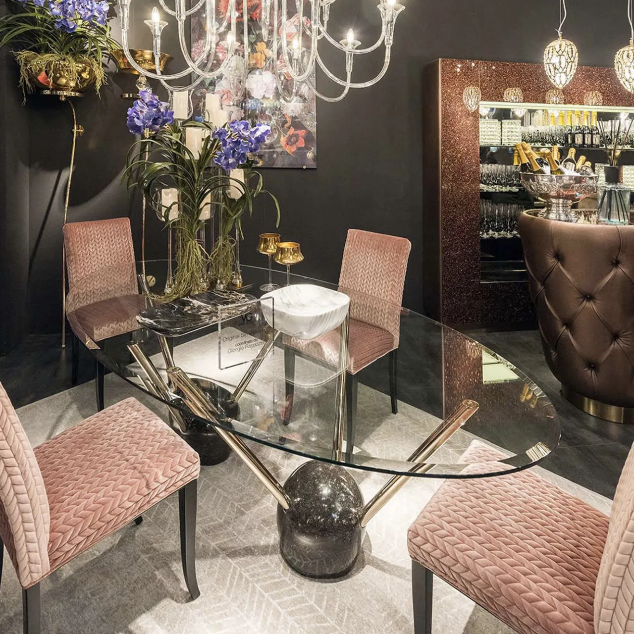 VGnewtrend Dining Tables<Rays Glass Top Dining Table