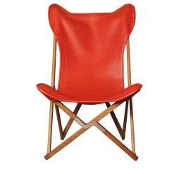 Dario Alfonsi Lounge Chairs<Red Leather Tripolina chair