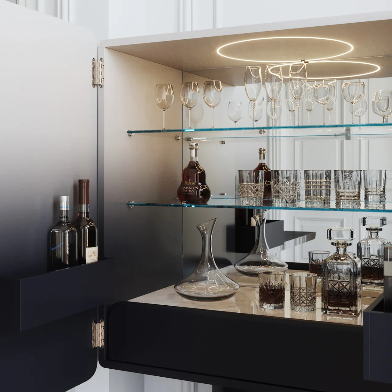 Ultramobili Bar Cabinets<Regis 2-Door Gradient Bar Cabinet