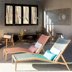 Impagliando Chaises<Regular Light Blue Lounger