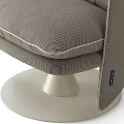 Sitia Armchairs<Roma284 Gray Fabric And White Conical Base Armchair