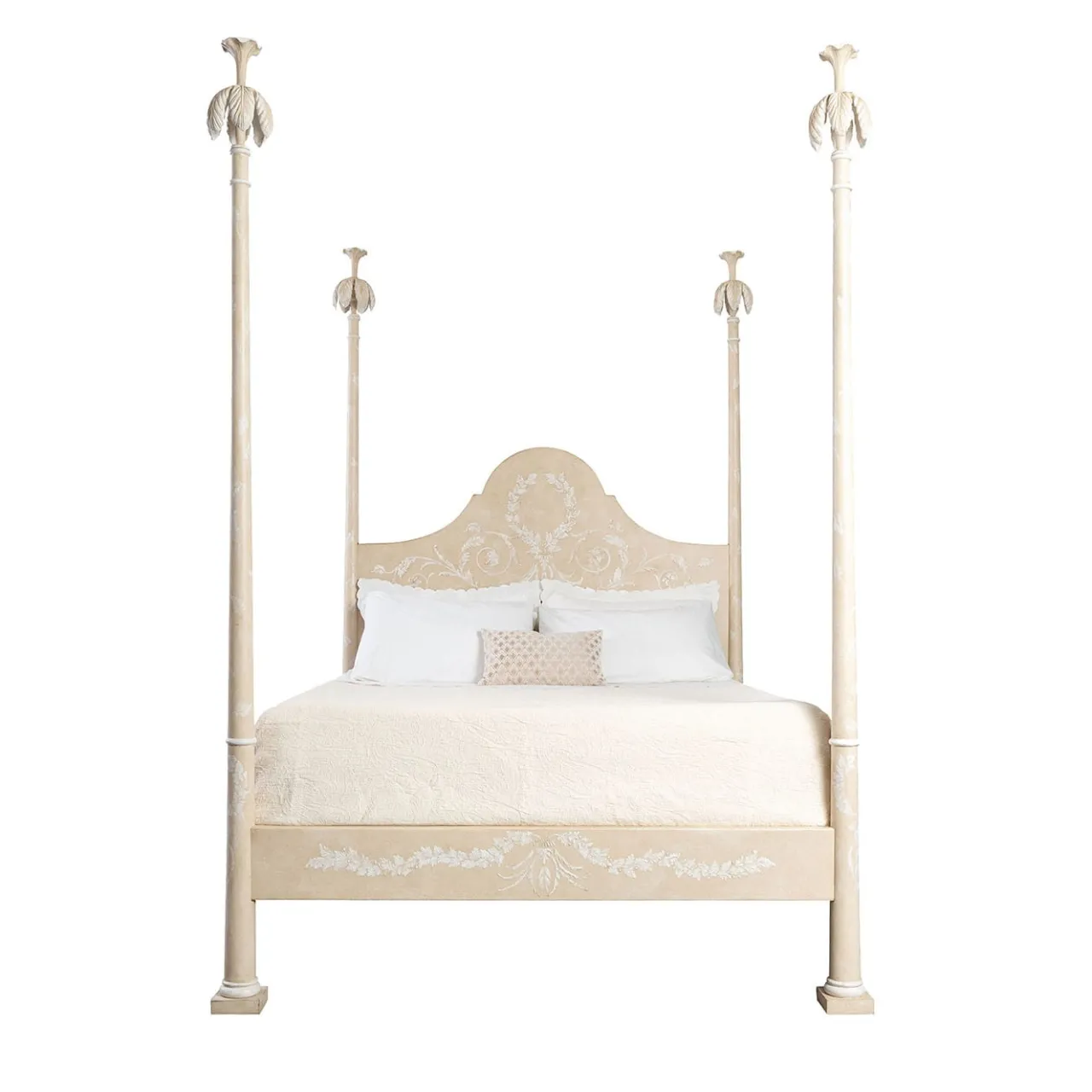 Porte Italia Beds<Roma Light Taupe With Hand-Painted Decoration Bed