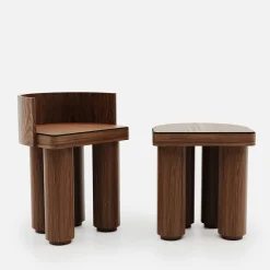 studiointervallo Stools<Roma Oak Wood Stool