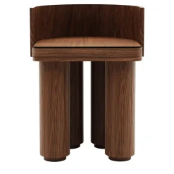 studiointervallo Stools<Roma Oak Wood Stool With Backrest