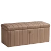 Bedding Atelier Ottomans & Poufs<Roses Pink Leather Storage Bench