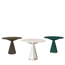 Morello Gianpaolo Bistro Tables<Round Ocean Blue Lacquered Wood Bistro Table