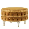 Provasi Ottomans & Poufs<Round Pouf With Capitonnè