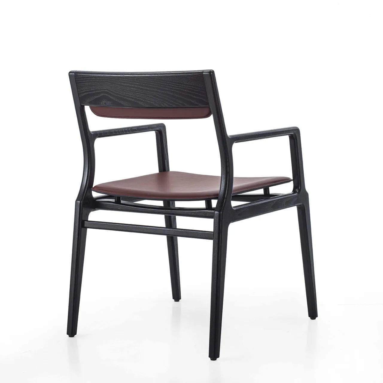 Galimberti Nino Chairs<Roza Black Wood & Leather Chair
