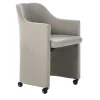 Tecno Spa Office Chairs<S142 Beige Tall Armchair with Casters by Eugenio Gerli