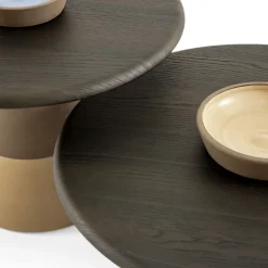 Morica Design Coffee Tables<Sablier Small Table with Clay Base & Laguna Oak Veneer Top