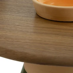 Morica Design Coffee Tables<Sablier Small Table with Clay Base & Canaletto Veneer Wood Top