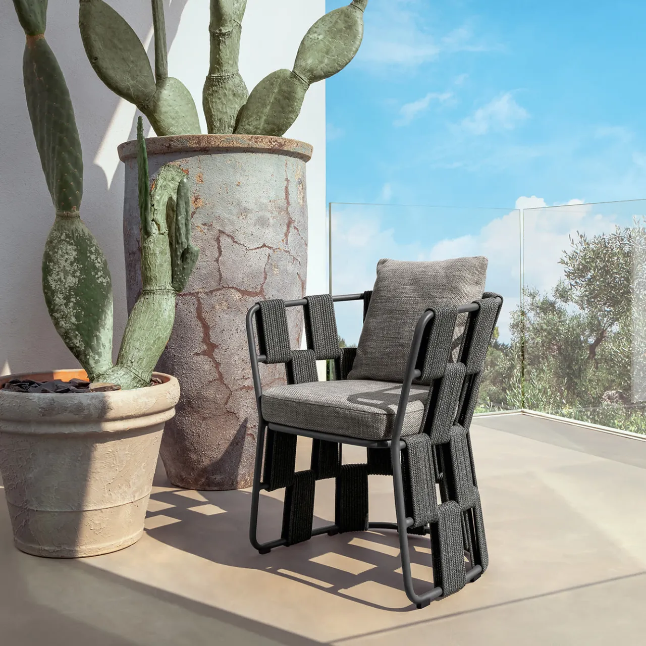 Talenti Outdoor Armchairs<Scacco Dark Gray Dining Armchair by Ludovica & Roberto Palomba