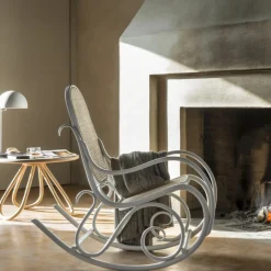 Gebrüder Thonet Vienna GmbH (GTV) – Wiener GTV Design Armchairs<Schaukelstuhl White Rocking Armchair by Gebrüder Thonet