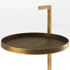 Renzo Serafini Side Tables<Secondopiano Brass Side Table with LED Light