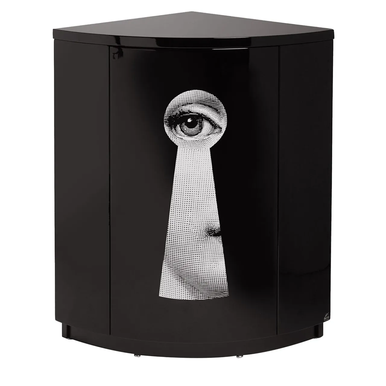 Fornasetti Cabinets<Serratura Black Corner Cabinet