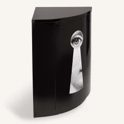 Fornasetti Cabinets<Serratura Black Corner Cabinet