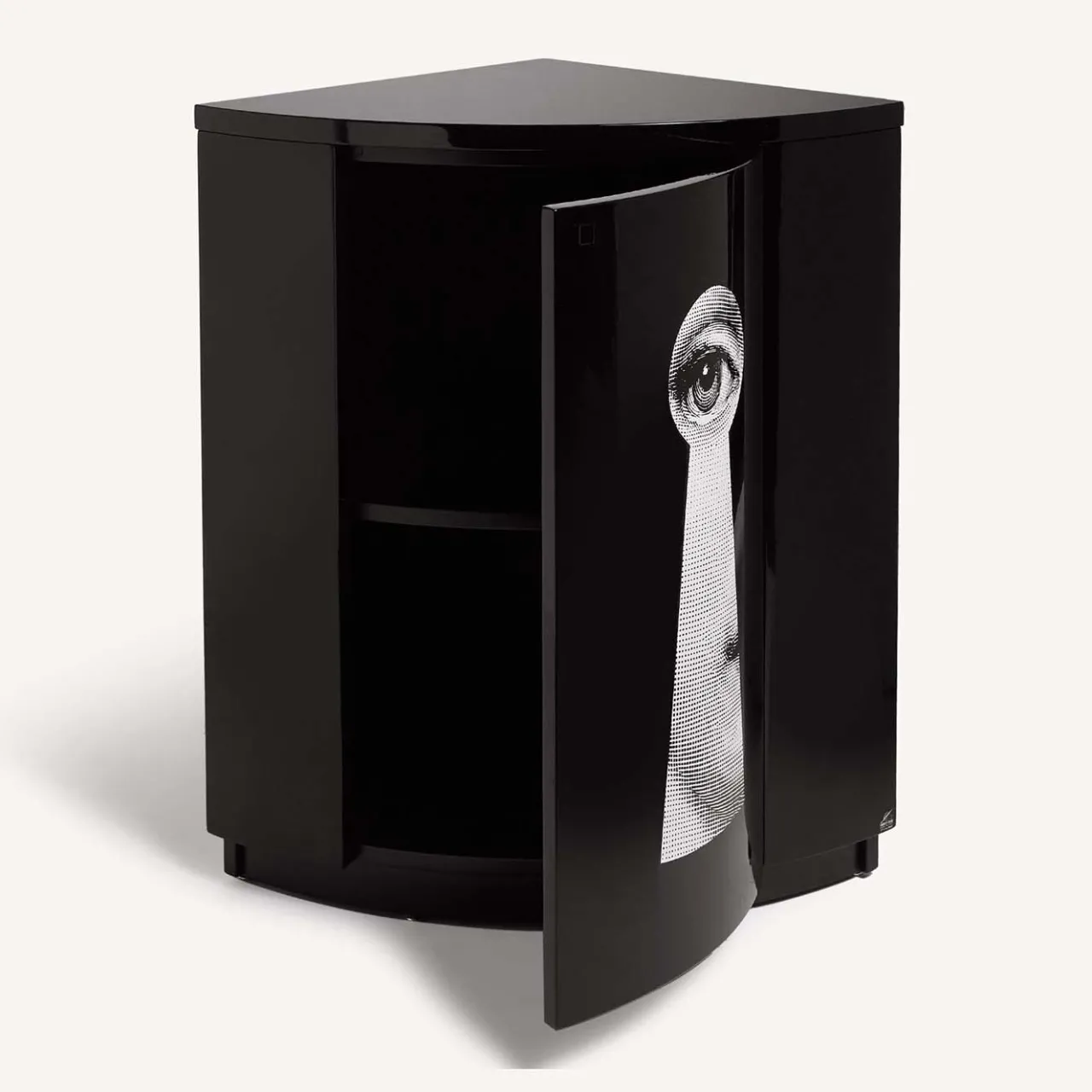 Fornasetti Cabinets<Serratura Black Corner Cabinet