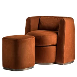 Annibale Colombo Chaises<Set of Silvana Armchair and Gino Pouf by Simone Ciarmoli and Miguel Queda